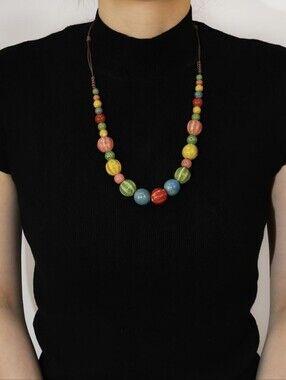 Multicolor Ceramic Beaded Necklace